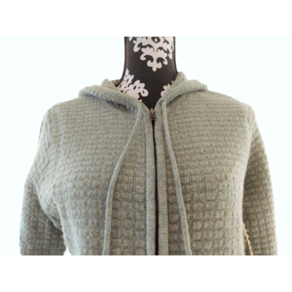 SKYR Women's Light Green Waffle Knit Full Zip Sweater Jacket Hoodie Size Medium